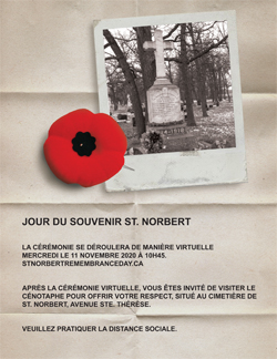 French St Norbert Remembrance Day poster